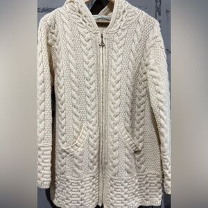 Aran Crafts Cream Cable Knit Cardigan Purchased in Ireland